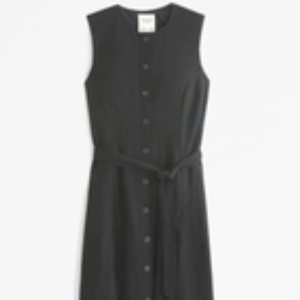 Linen blend midi dress